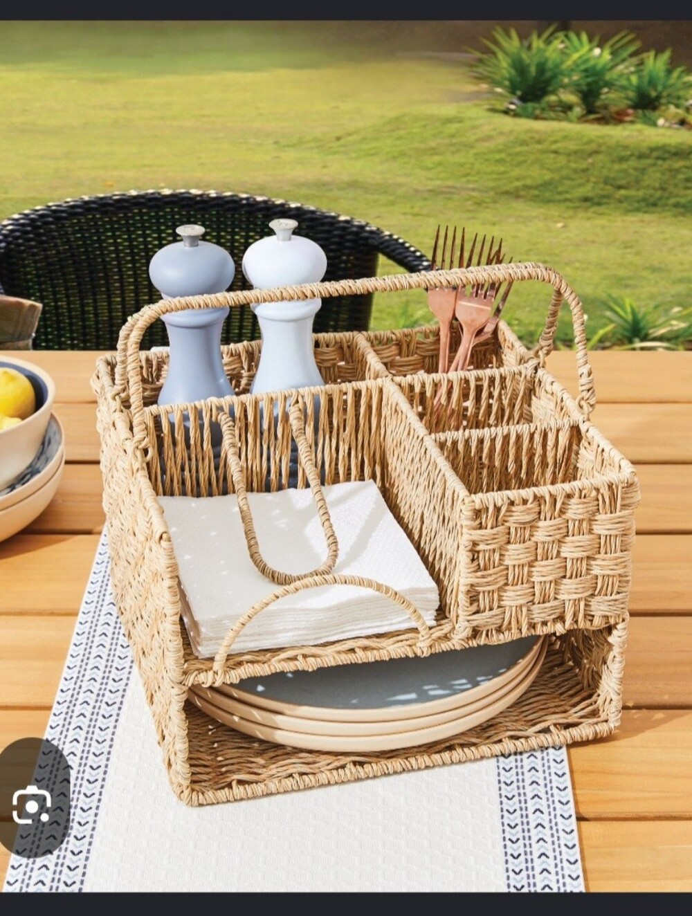 Better Homes & Gardens Resin Rattan All In One Serving Caddy